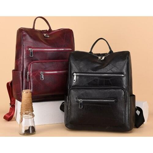 Multifunction Women Backpack Female Soft Leather Casual Black Shoulder Bag High Quality School Bags For Girls Back Pack Mochilas