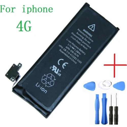 Mobile Phone Battery For iPhone 4 4G Real Capacity 1420mAh 3.8V battery for iphone 4 4G With Repair Tools Kit