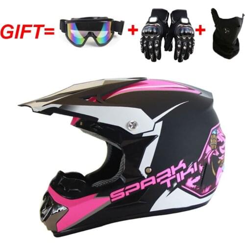 Three Gifts Crosscountry Motorcycle Helmet DOT Off-Road Full Face Racing Vintage Cross Capacete Unisex Men Women Childeren