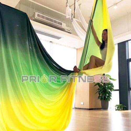 PRIOR FITNESS 9Yards/8.2m colorful Flying aerial silk set Yoga Hammock Trapeze Sling Kit