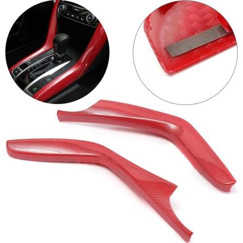 Newest Red Dashboard Box Panel Internal Gear Side Cover Trims For 2016 2017 Honda Civic