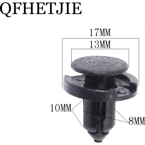 QFHETJIE 8mm 50Pcs Auto Vehicle Car Bumper Clips Retainer Fastener Rivet Door Panel Fender Liner For Toyota Hot Selling