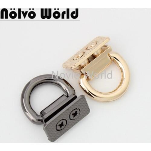 10-50 pieces 2 colors 12mm 1/2 inch Screws Fat Dee ring handle detachable metal for bag purse sewing