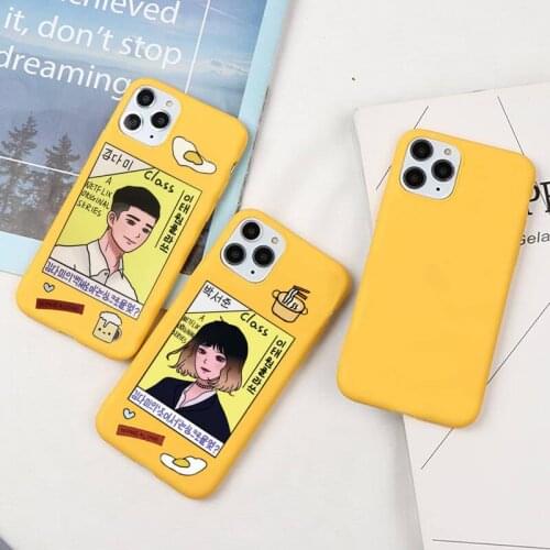 INS Korea Class Phone Case For iphone 12 11 Pro Max Mini XS 8 7 6 6S Plus X SE 2020 XR Candy yellow Silicone cover