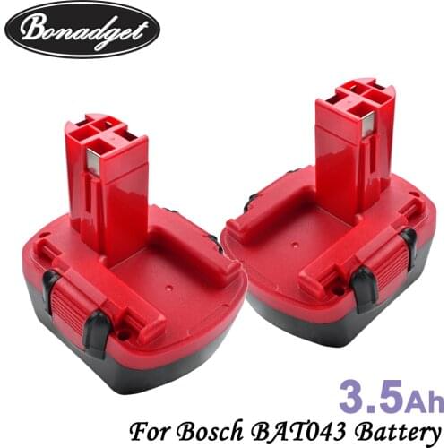 Bonadget Replacement NI-MH 12V 3500mAh PSR 1200 2Piece For Bosch BAT043 BAT045 BAT046 BAT049 BAT120 BAT139 GSB GSR 12 VE-2