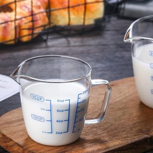 Heat-resisting Premium Reinforced Glass Measuring Cup Milk Scale Microwave Measure Jug With Blue Measurement Digital