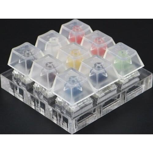 Cherry MX Switch Tester Shaft Cover Transparent Keycap Base Mechanical Keyboards 9-Key Switch Testing Tool acrylic base