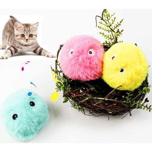 Smart Cat Toy Ball Realistic Squeak Bird Frog Cricket Interactive Kitten Refillable Catnip Pet Toys New Gravity Ball For Pet