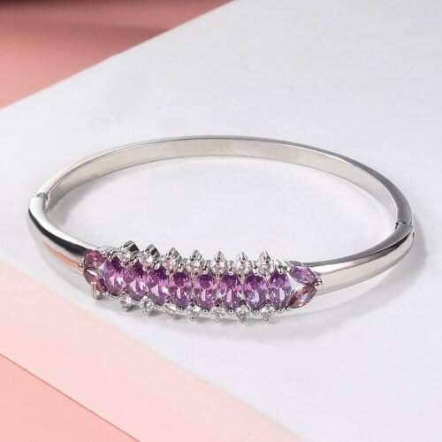 Women Bracelets Couple Bracelets Silver Color Inlaid Light Green Cubic Zirconia Bracelet Sweet Stylish Birthday Gift Girlfriend