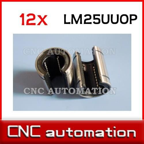 12pcs LM25UUOP LM25UU open type 25X40X59MM Round Flange Linear Bushing Ball Bearing for linear rail