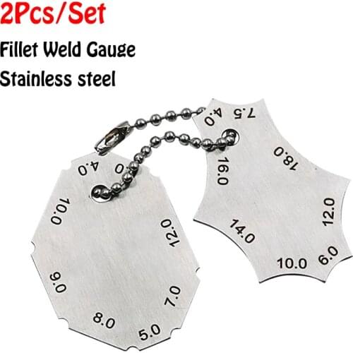 2Pcs/Set Weld Seam Test Ulnar Inspection Ruler Welding Tools Stainless Steel Key Pocket Fillet Weld Gauge Measure Tool