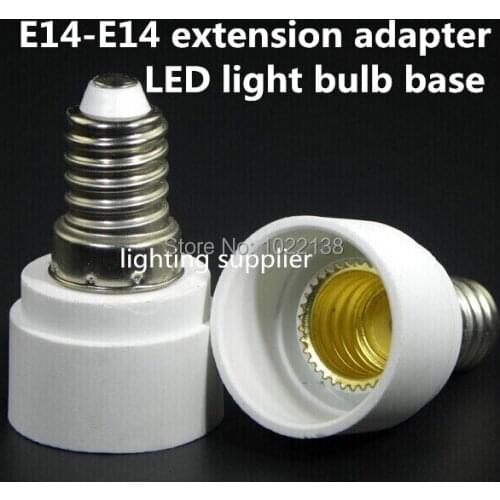 2pcs/lot E14 to E14 Light Bulb Base Extension Adapter Converter PC material fireproof E14-E14 adapter Lamp holder base socket