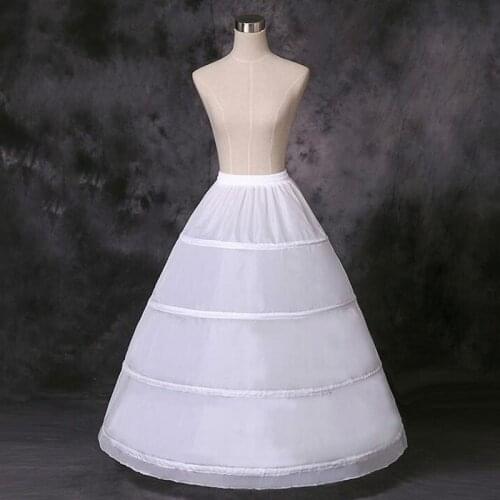 2021 Cheap Long Wedding Bridal Petticoats for Wedding Dress 4 Hoop Ball Gown Crinoline Petticoat