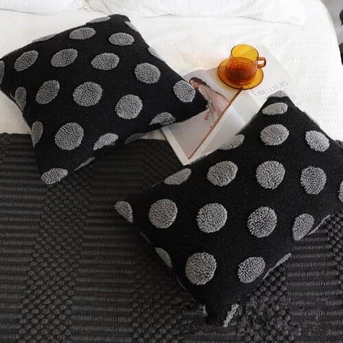 45X45/50X30CM black cushion cover grey dots pattern pillowcase decorative pillow cover backrest