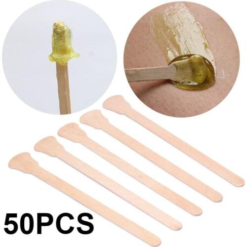 50Pcs/10pcs Wooden Waxing Wax Spatula Tongue Disposable Bamboo Sticks Hair Removal Cream Waxing Stick Body Hair Care