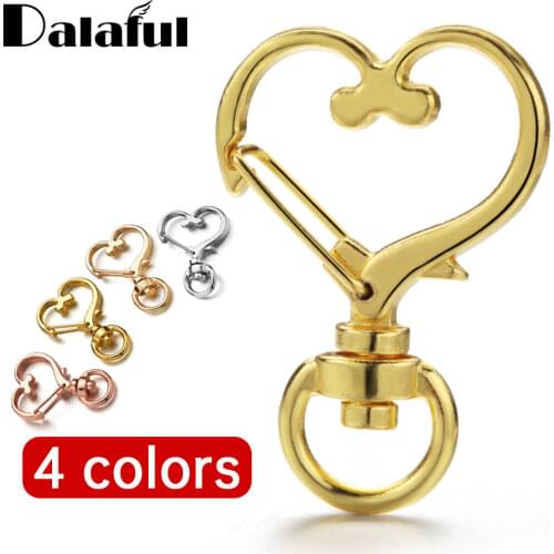 DIY Accessories Crafts Jewelry Making High Quality Keyring 5pcs/Lot Chic Heart Shape Keychain Lobster Clasp Snap Buckle P028 New