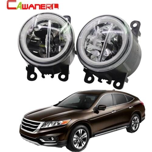 Cawanerl 2 Pieces Car 4000LM H11 LED Lamp Fog Light + Angel Eye DRL Daytime Running Light 12V For Honda Crosstour 2013 2014 2015