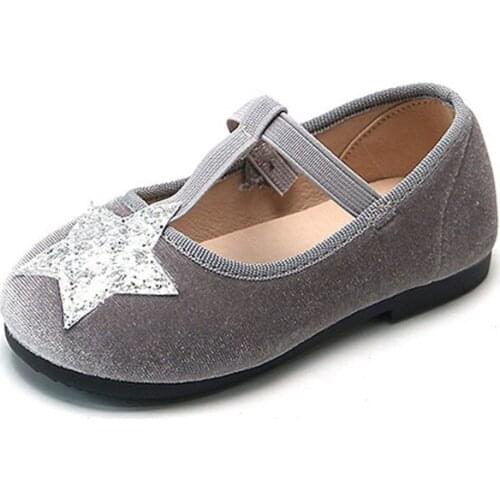 CUZULLAA Baby Kids Elegant Flock Casual Shoes For Girls T-Strap Flat Shoes Children Retro Fashion Sneakers Size 15-30