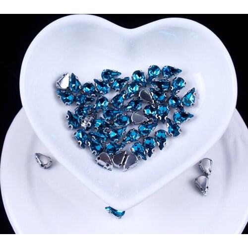 DIY Rhinestones Strass Claw Diamond Rhinestone Crystals Applique on Cloth Tape Rhinestones Sewn for Wedding Dress Decor Z