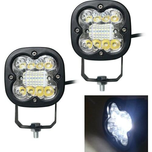 Fuleem 2PCS 12V-30V 60W LED Spot Light Bar Headlight Driving Fog Lamp Waterproof For Motorcycle SUV Offroad