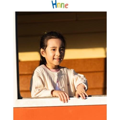 Hnne 2021 Autumn Winter New Childrens Ribbed Cardigan Unisex Boys Girls Openwork Wool Sweater Warm 3-14 Years Kids Knitwear