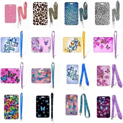 Cute Cartoon Pattern Bank Card Holder ID Card Case Bus Card Cover IC Card Protector with Key Chain and Pendants
