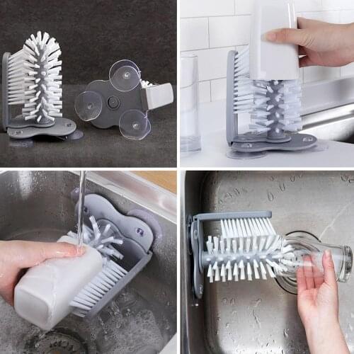 Glass Creative Cups Glass Cleaning Brush Kitchen Bottles Cleaner Coffee Milk Tea Cups Brush Kitchen Dish Washing Roller Brush