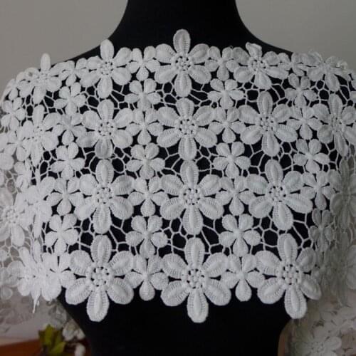 2 Yards/Lot 22cm(8.7") Width White Water Soluble Fabric Guipure Lace Trim Beautiful Lace Textile Flower