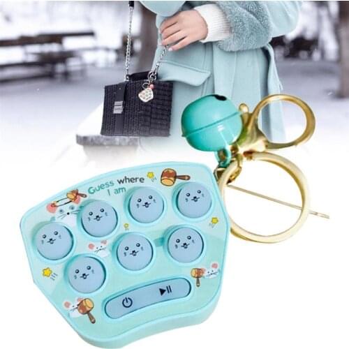 Mini Console Game Machine with Hanging Key Ring Childrens Hand-held Mini Hamster Game Machine