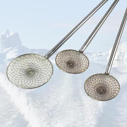 11/13.5cm Mini Ice Fish Strainer Galvanized Iron Wire Net Silver Scoops Winter Ice Fishing Hedge Fishing Tackles Accessory