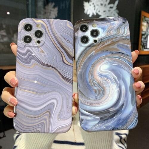 Ottwn Fashion Marble Stone Shockproof Phone Case For 12 Pro Max 11 Pro Max X XR XS Max 7 8 Plus SE 2020 Soft IMD Silicone Cover