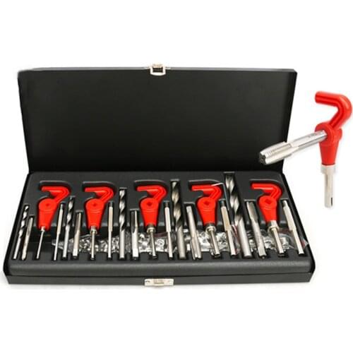 131 Pcs Thread Rethread Repair Kit Set Coil Tool Metric M5 M6 M8 M10 M12 New Style with Tin Box