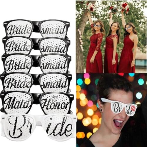 Novelty Wedding Party Black White Booth Props Bachelorette Bride And Bridesmaid Of Honor Party Womens Eyeglass Frames