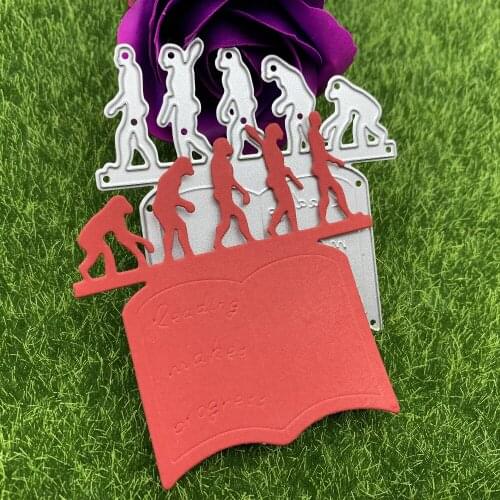 Apes and Humans Evolution Bookmark Metal Cutting Dies DIY For Scrapbooking Decorative Embossing Handcraft Die Cutting Template