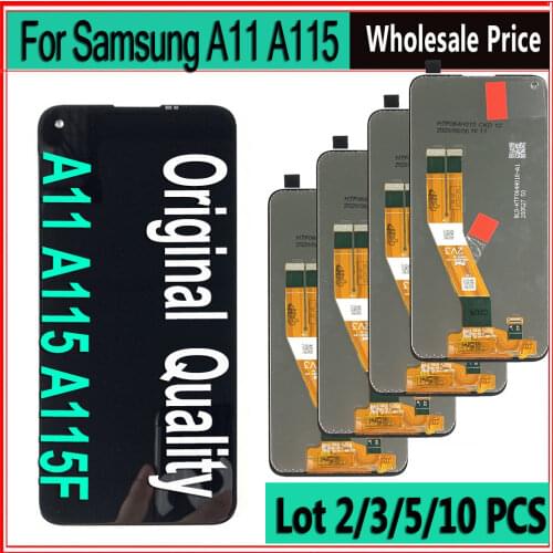 Lot 10 piece original super amoled lcd For samsung galaxy A11 2020 LCD A115 A115F A11 Screen Touch LCD Display Frame Assembly