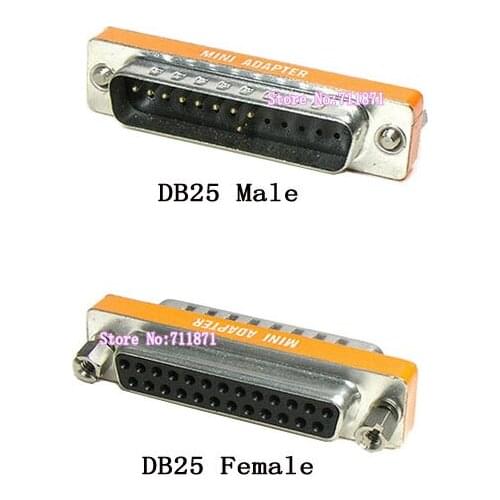 Male to Female DB25 Serial Adapter DB25 Serial Port Connector D-sub 25 Pin Male Female joint Adapter DB25P 9P male 25Pin Female