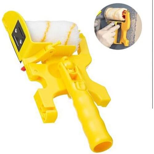 Complete Paint Edging Set, Wall Printing Brush Paint Roller Brush Painting Walls and Ceilings with 2 Soft Brushes and 2 Rollers