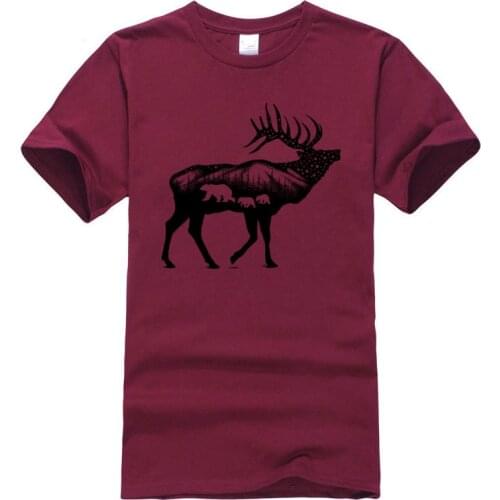 Casual ELK T Shirt Funky Mother Day Black Tops & Tees All Cotton Mens Simple Style Tee Shirt Europe Big Clothing Shirt