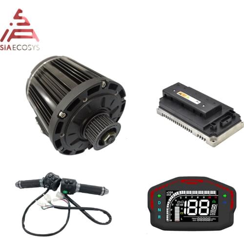 QSmotor 138 3kw 72V 100KPH belt design Mid drive motor 3000w power train motor kits with EM150SP controller and Z6 throttle