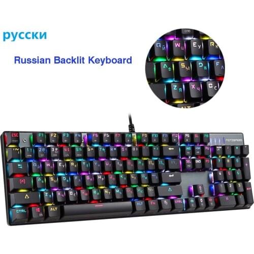 RGB Anti-Ghosting AZERTY French Layout CK104 Motospeed Aluminium Alloy Gaming Mechanical Keyboard Wired LED Backlit for Gamer