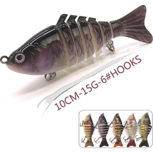1pcs 10cm Multi Jointed Crankbait Fishing Lure/Tackle Swimbait 6 Segment Artificial Bait Hard Wobbler For Pike Trolling Fish Sea