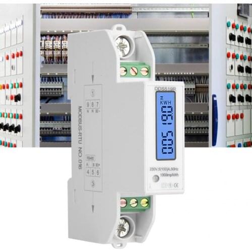 DDS519R Watt Hour Meter Smart Digital Display Household Energy Meter Single Phase 1P 230V Watt Meter