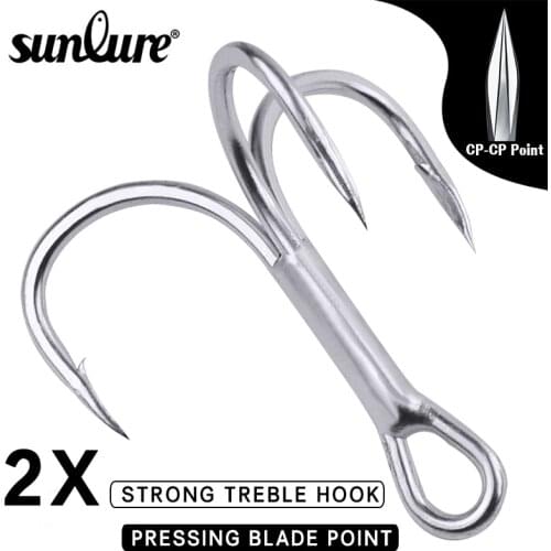 Sunlure 10Pcs/lot Saltwater Fishing Hooks Treble Hooks 1#-2#-4#-6#-8#-10#-12#-14#-1/0#-2/0#-3/0# High-Carbon Steel Fishhooks