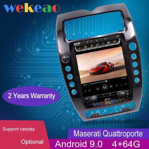 Wekeao Vertical Screen Tesla Style 12.1" Android 9.0 Car Radio GPS Navigation For Maserati Quattroporte Car DVD Player 2008-2012