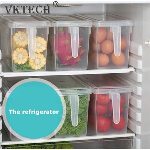 Refrigerator Storage Drawers Transparent Fridge Storage Box Food Preservation Organizer Boxes Plastic Grain Container