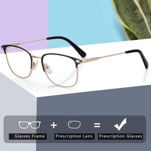 ZENOTTIC Prescription Progressive Eyeglasses Half Frame Myopia Optical Glasses Frame Women Men Blue Light Photochromic Eyewear