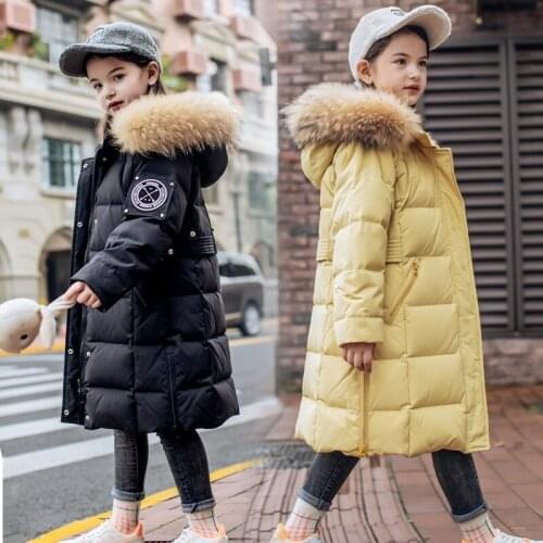 Winter Duck Down Jacket for Girls -30 Degree Children Clothing Teen Warm Hooded Coat Thicken Outerwear Kids Clothes Parka 4-13Y