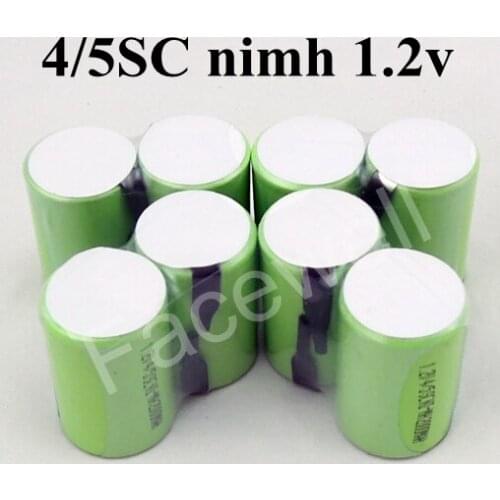 10ps 1.2v ni-mh sub c 2000mah 4/5 sc nimh rechargeable battery pack bateria sc 4/5sc 1.2v 12v 2000mah 5C discharge not ni-cd 4/5