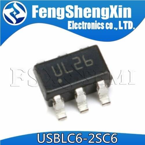 100pcs USBLC6-2SC6 USBLC62SC6 SOT23-6 UL26 Very low capacitance ESD protection IC