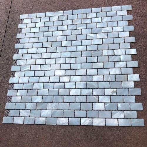 15x30mm Brick Super White mother of pearl mosaic tile for bathroom shower bathtube DIY Cabinet furniture decoration Wall sticker